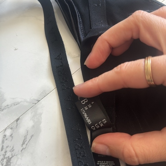 LA PERLA Tulle Nervures Triangle Bra Black 38B - Picture 8 of 8